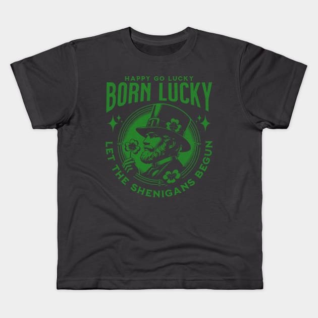 Born Lucky. Kids T-Shirt by lakokakr